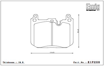 Endless Performance Front Brake pads BMW F8x M2, M3, M4 EIP206 CCRG