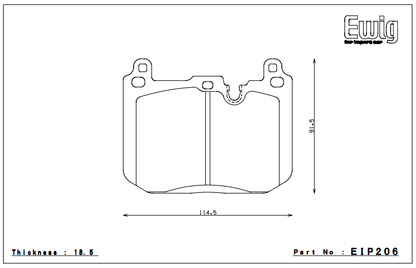 Endless Performance Front Brake pads BMW F8x M2, M3, M4 EIP206 MXPL MX72PLUS